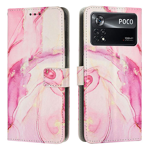 Coque Portefeuille Motif Fantaisie Livre Cuir Etui Clapet Y02X pour Xiaomi Redmi Note 11E Pro 5G Rose