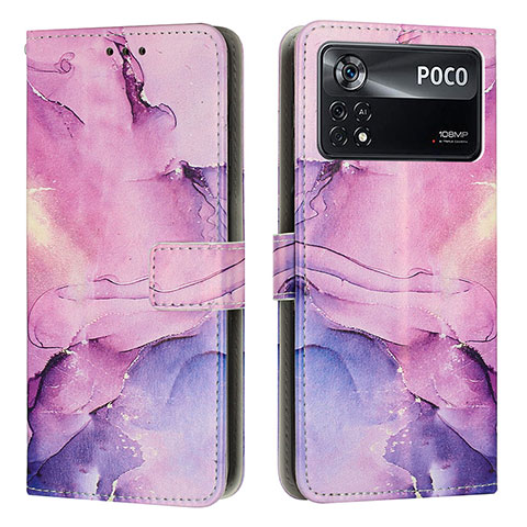 Coque Portefeuille Motif Fantaisie Livre Cuir Etui Clapet Y02X pour Xiaomi Redmi Note 11E Pro 5G Violet