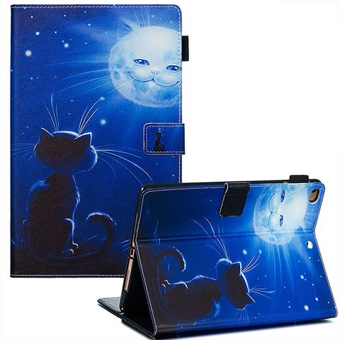 Coque Portefeuille Motif Fantaisie Livre Cuir Etui Clapet Y03B pour Apple iPad Air 2 Bleu