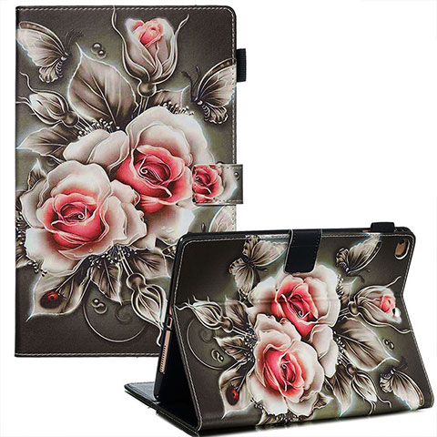 Coque Portefeuille Motif Fantaisie Livre Cuir Etui Clapet Y03B pour Apple iPad Air Rouge