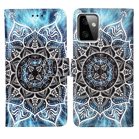 Coque Portefeuille Motif Fantaisie Livre Cuir Etui Clapet Y03B pour Motorola Moto G Power 5G (2023) Bleu