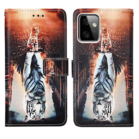 Coque Portefeuille Motif Fantaisie Livre Cuir Etui Clapet Y03B pour Motorola Moto G Power 5G (2023) Marron