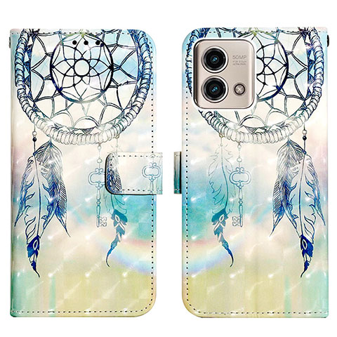 Coque Portefeuille Motif Fantaisie Livre Cuir Etui Clapet Y03B pour Motorola Moto G Stylus (2023) 4G Bleu Ciel