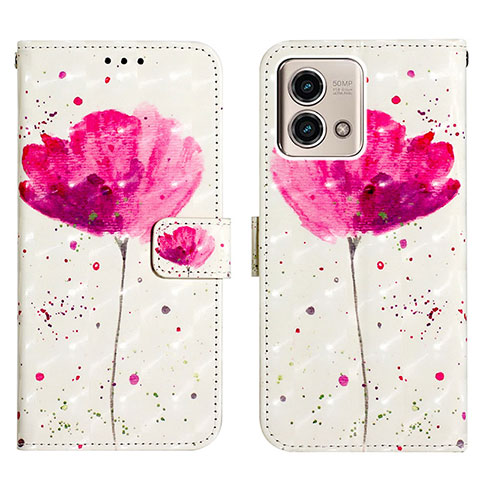 Coque Portefeuille Motif Fantaisie Livre Cuir Etui Clapet Y03B pour Motorola Moto G Stylus (2023) 4G Rose