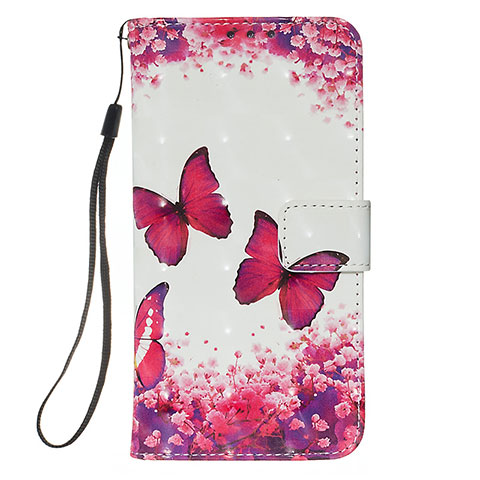 Coque Portefeuille Motif Fantaisie Livre Cuir Etui Clapet Y03B pour Samsung Galaxy A01 SM-A015 Rose Rouge