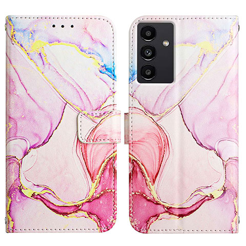 Coque Portefeuille Motif Fantaisie Livre Cuir Etui Clapet Y03B pour Samsung Galaxy A04s Rose