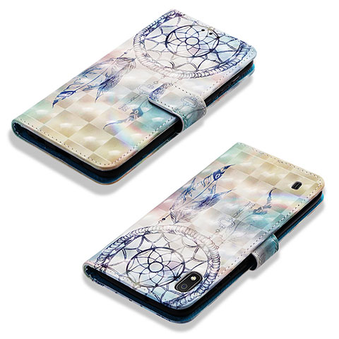 Coque Portefeuille Motif Fantaisie Livre Cuir Etui Clapet Y03B pour Samsung Galaxy A10 Bleu Clair