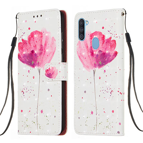 Coque Portefeuille Motif Fantaisie Livre Cuir Etui Clapet Y03B pour Samsung Galaxy A11 Rose