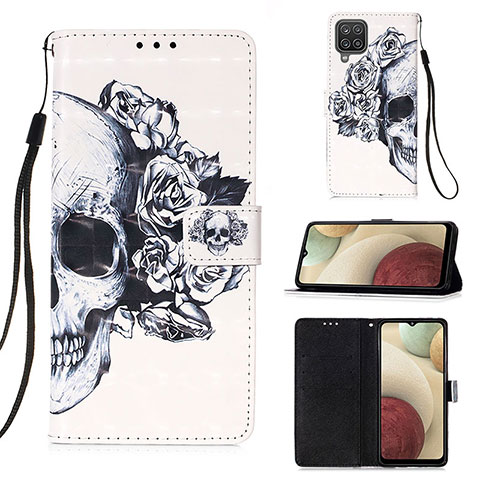 Coque Portefeuille Motif Fantaisie Livre Cuir Etui Clapet Y03B pour Samsung Galaxy A12 Nacho Noir