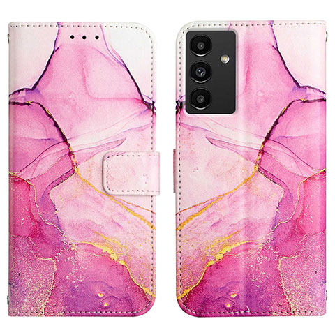 Coque Portefeuille Motif Fantaisie Livre Cuir Etui Clapet Y03B pour Samsung Galaxy A13 5G Rose Rouge