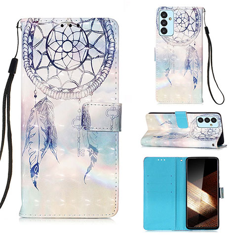 Coque Portefeuille Motif Fantaisie Livre Cuir Etui Clapet Y03B pour Samsung Galaxy A15 4G Bleu Clair