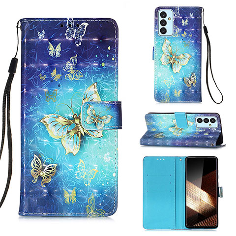 Coque Portefeuille Motif Fantaisie Livre Cuir Etui Clapet Y03B pour Samsung Galaxy A15 5G Bleu Ciel