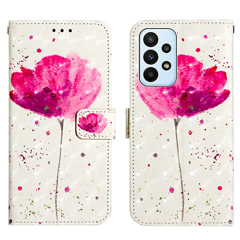 Coque Portefeuille Motif Fantaisie Livre Cuir Etui Clapet Y03B pour Samsung Galaxy A23 4G Rose