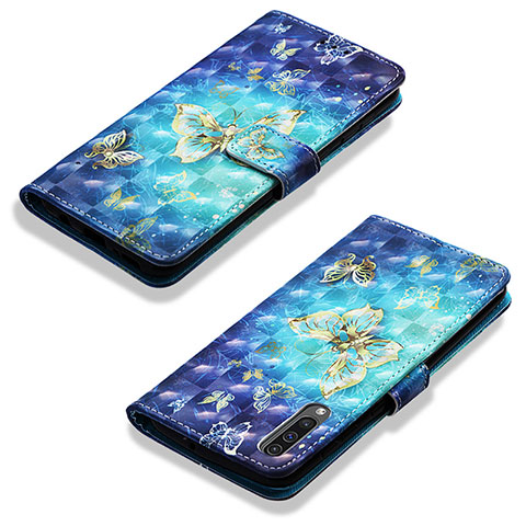 Coque Portefeuille Motif Fantaisie Livre Cuir Etui Clapet Y03B pour Samsung Galaxy A30S Bleu Ciel