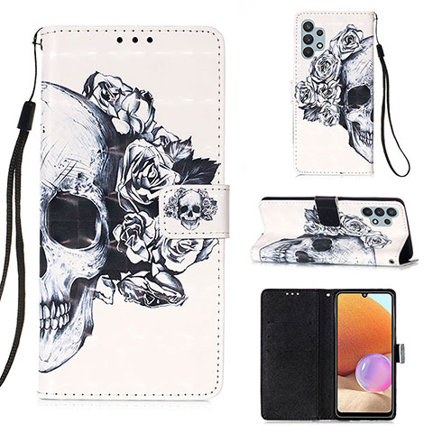 Coque Portefeuille Motif Fantaisie Livre Cuir Etui Clapet Y03B pour Samsung Galaxy A32 4G Noir