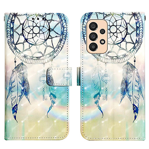 Coque Portefeuille Motif Fantaisie Livre Cuir Etui Clapet Y03B pour Samsung Galaxy A33 5G Bleu Clair