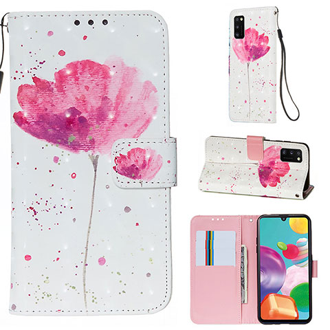 Coque Portefeuille Motif Fantaisie Livre Cuir Etui Clapet Y03B pour Samsung Galaxy A41 Rose