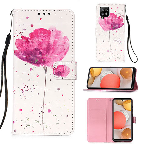 Coque Portefeuille Motif Fantaisie Livre Cuir Etui Clapet Y03B pour Samsung Galaxy A42 5G Rose