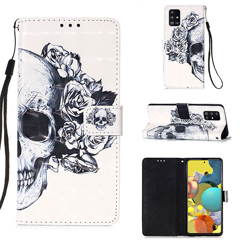 Coque Portefeuille Motif Fantaisie Livre Cuir Etui Clapet Y03B pour Samsung Galaxy A51 4G Noir