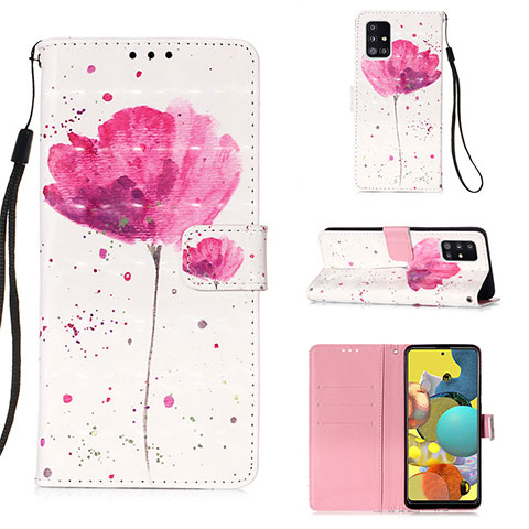 Coque Portefeuille Motif Fantaisie Livre Cuir Etui Clapet Y03B pour Samsung Galaxy A51 4G Rose