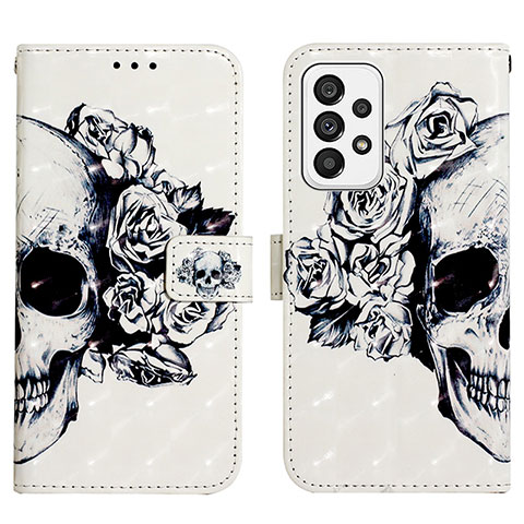 Coque Portefeuille Motif Fantaisie Livre Cuir Etui Clapet Y03B pour Samsung Galaxy A73 5G Noir