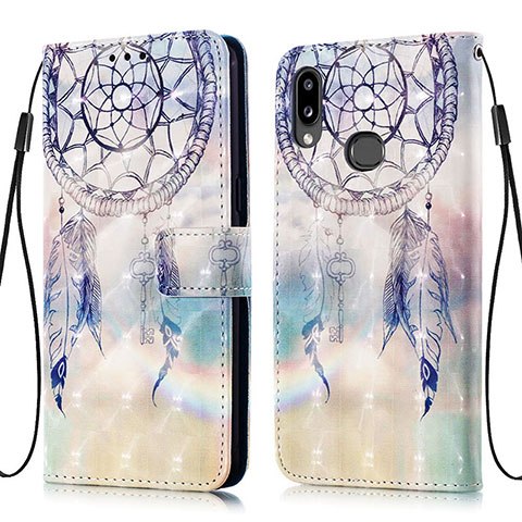 Coque Portefeuille Motif Fantaisie Livre Cuir Etui Clapet Y03B pour Samsung Galaxy M01s Bleu Clair