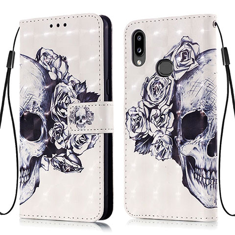 Coque Portefeuille Motif Fantaisie Livre Cuir Etui Clapet Y03B pour Samsung Galaxy M01s Noir