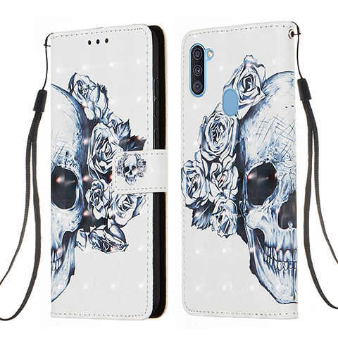 Coque Portefeuille Motif Fantaisie Livre Cuir Etui Clapet Y03B pour Samsung Galaxy M11 Noir