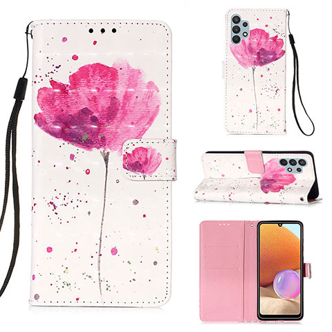 Coque Portefeuille Motif Fantaisie Livre Cuir Etui Clapet Y03B pour Samsung Galaxy M32 5G Rose