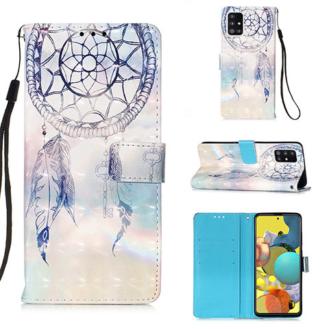 Coque Portefeuille Motif Fantaisie Livre Cuir Etui Clapet Y03B pour Samsung Galaxy M40S Bleu Clair