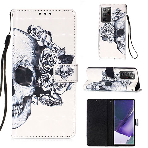 Coque Portefeuille Motif Fantaisie Livre Cuir Etui Clapet Y03B pour Samsung Galaxy Note 20 Ultra 5G Noir