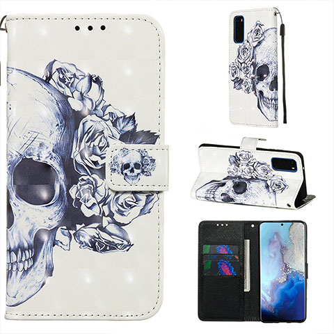 Coque Portefeuille Motif Fantaisie Livre Cuir Etui Clapet Y03B pour Samsung Galaxy S20 5G Noir