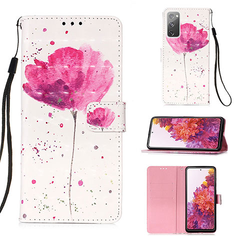 Coque Portefeuille Motif Fantaisie Livre Cuir Etui Clapet Y03B pour Samsung Galaxy S20 FE 4G Rose