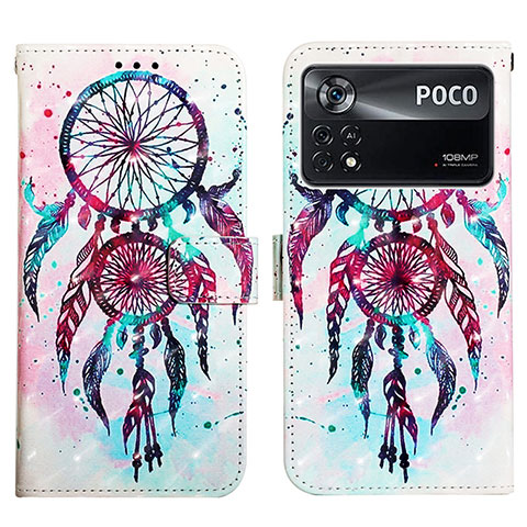 Coque Portefeuille Motif Fantaisie Livre Cuir Etui Clapet Y03B pour Xiaomi Poco X4 Pro 5G Colorful