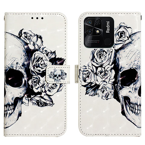 Coque Portefeuille Motif Fantaisie Livre Cuir Etui Clapet Y03B pour Xiaomi Redmi 10 India Noir