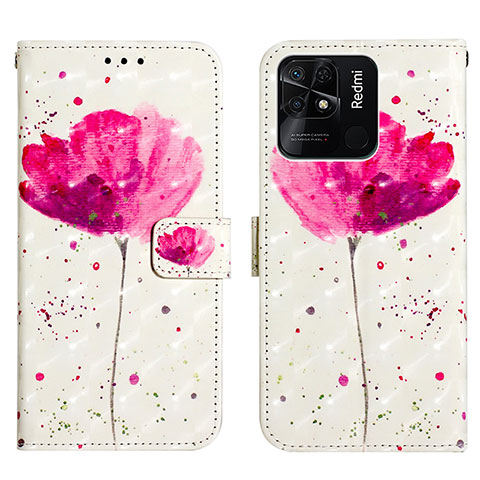 Coque Portefeuille Motif Fantaisie Livre Cuir Etui Clapet Y03B pour Xiaomi Redmi 10 India Rose