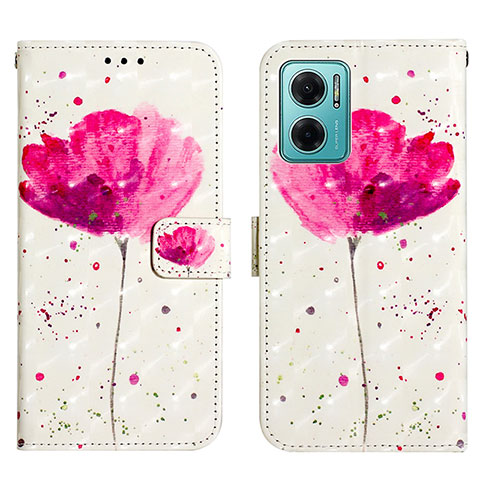 Coque Portefeuille Motif Fantaisie Livre Cuir Etui Clapet Y03B pour Xiaomi Redmi 10 Prime Plus 5G Rose