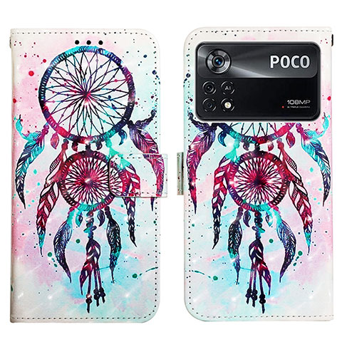 Coque Portefeuille Motif Fantaisie Livre Cuir Etui Clapet Y03B pour Xiaomi Redmi Note 11E Pro 5G Colorful