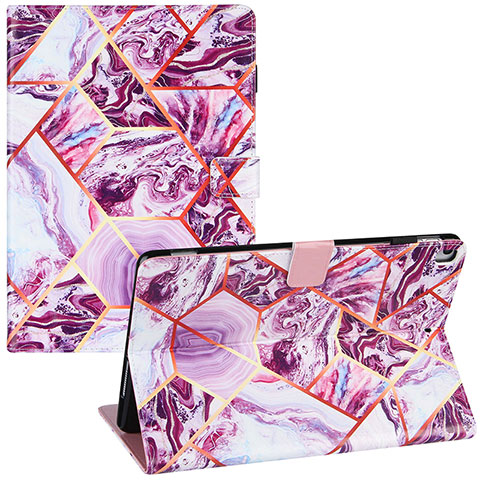 Coque Portefeuille Motif Fantaisie Livre Cuir Etui Clapet Y04B pour Apple iPad 10.2 (2019) Violet