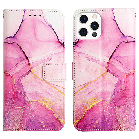 Coque Portefeuille Motif Fantaisie Livre Cuir Etui Clapet Y04B pour Apple iPhone 13 Pro Rose Rouge