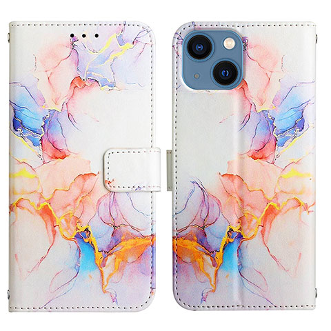 Coque Portefeuille Motif Fantaisie Livre Cuir Etui Clapet Y04B pour Apple iPhone 14 Bleu