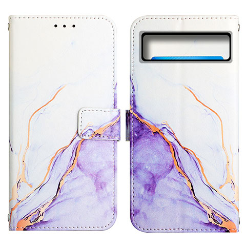 Coque Portefeuille Motif Fantaisie Livre Cuir Etui Clapet Y04B pour Google Pixel 8 Pro 5G Violet