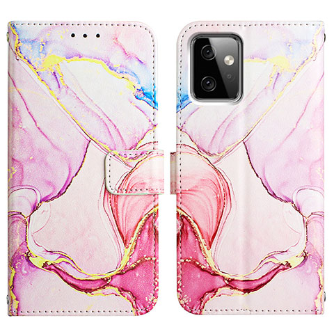 Coque Portefeuille Motif Fantaisie Livre Cuir Etui Clapet Y04B pour Motorola Moto G Power 5G (2023) Rose