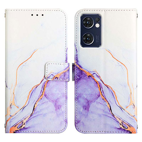 Coque Portefeuille Motif Fantaisie Livre Cuir Etui Clapet Y04B pour OnePlus Nord CE 2 5G Violet