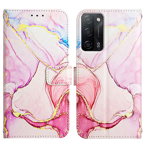 Coque Portefeuille Motif Fantaisie Livre Cuir Etui Clapet Y04B pour Oppo A53s 5G Rose