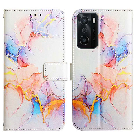 Coque Portefeuille Motif Fantaisie Livre Cuir Etui Clapet Y04B pour Oppo A55S 5G Bleu