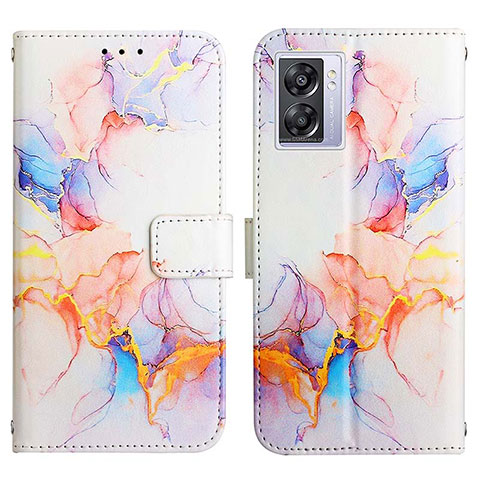 Coque Portefeuille Motif Fantaisie Livre Cuir Etui Clapet Y04B pour Oppo A57 5G Bleu