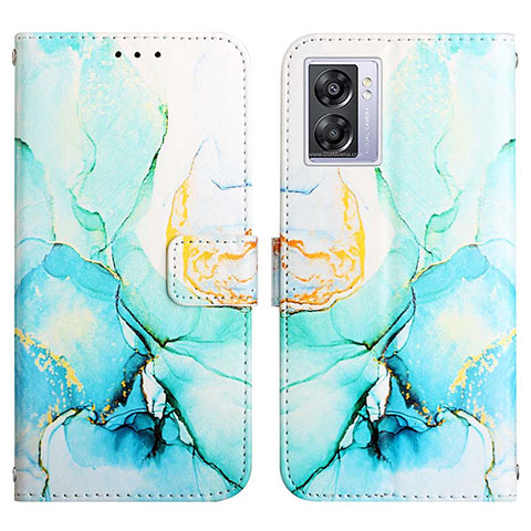 Coque Portefeuille Motif Fantaisie Livre Cuir Etui Clapet Y04B pour Oppo A57 5G Vert