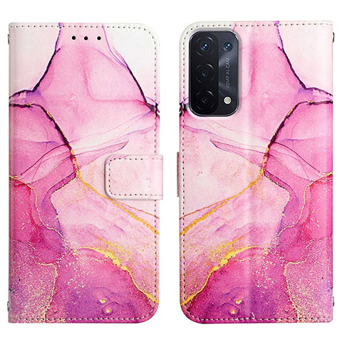 Coque Portefeuille Motif Fantaisie Livre Cuir Etui Clapet Y04B pour Oppo A74 5G Rose Rouge