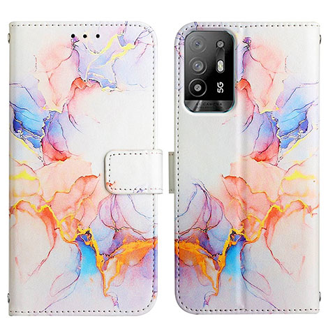 Coque Portefeuille Motif Fantaisie Livre Cuir Etui Clapet Y04B pour Oppo A95 5G Bleu